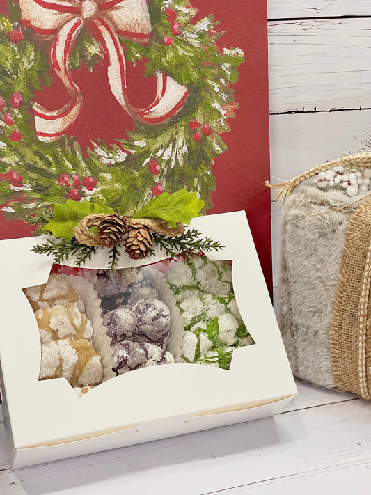 Crinkle Cookie Trio Box - Ube, Pandan, and Calamansi